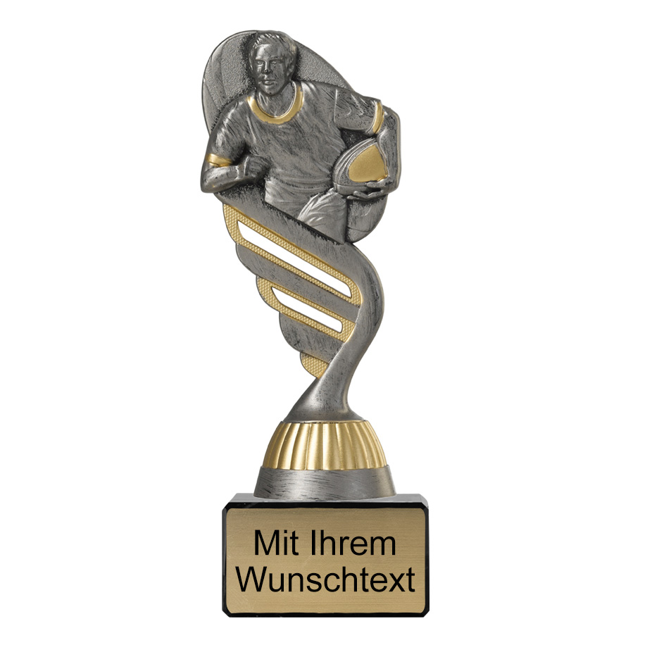 Produktbild von Footballpokal PF205 altsilber-gold