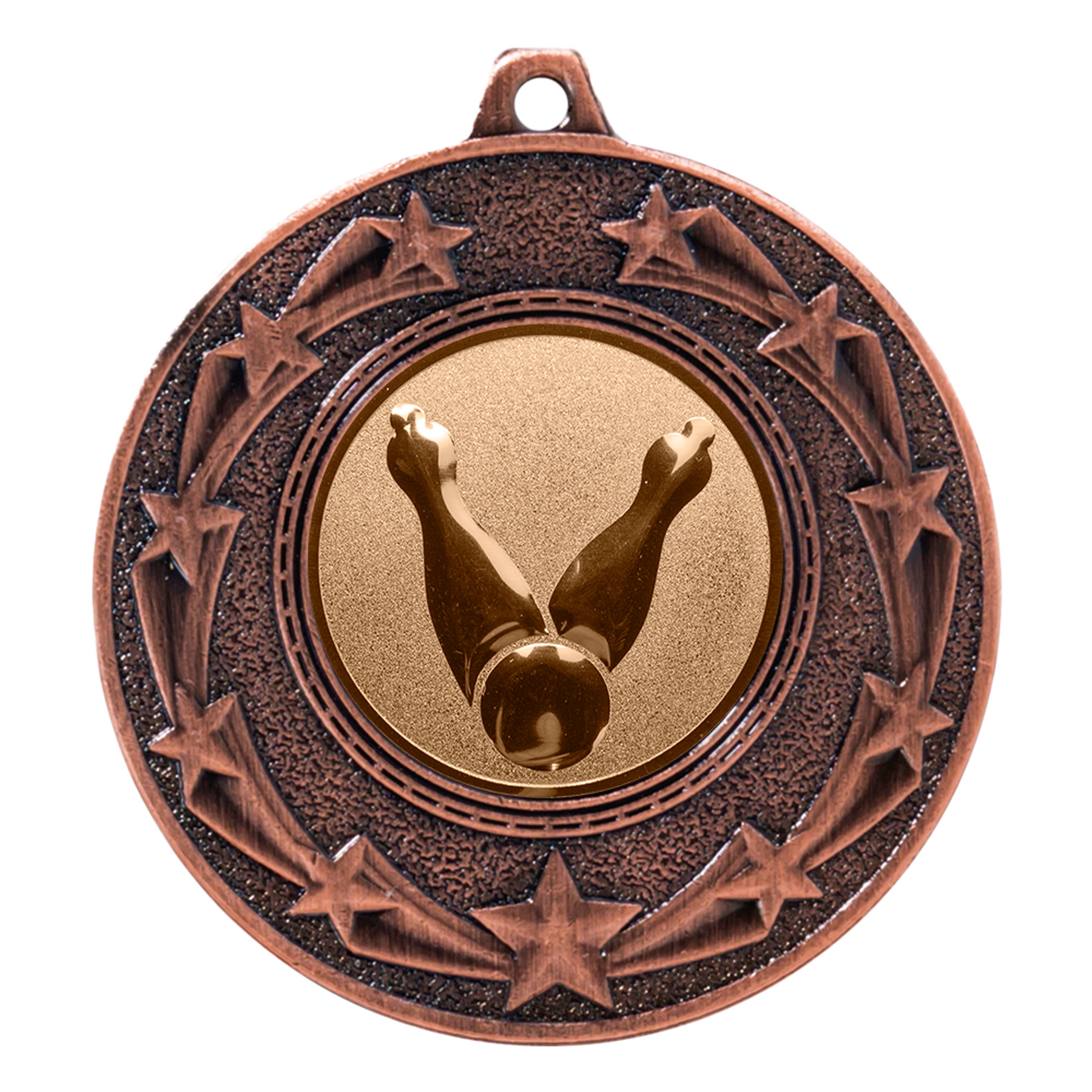 Produktbild von Bowling-Medaille "Ginster" Ø 50 mm inkl. Kordel