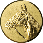 Emblem 25mm Pferd 3D, gold