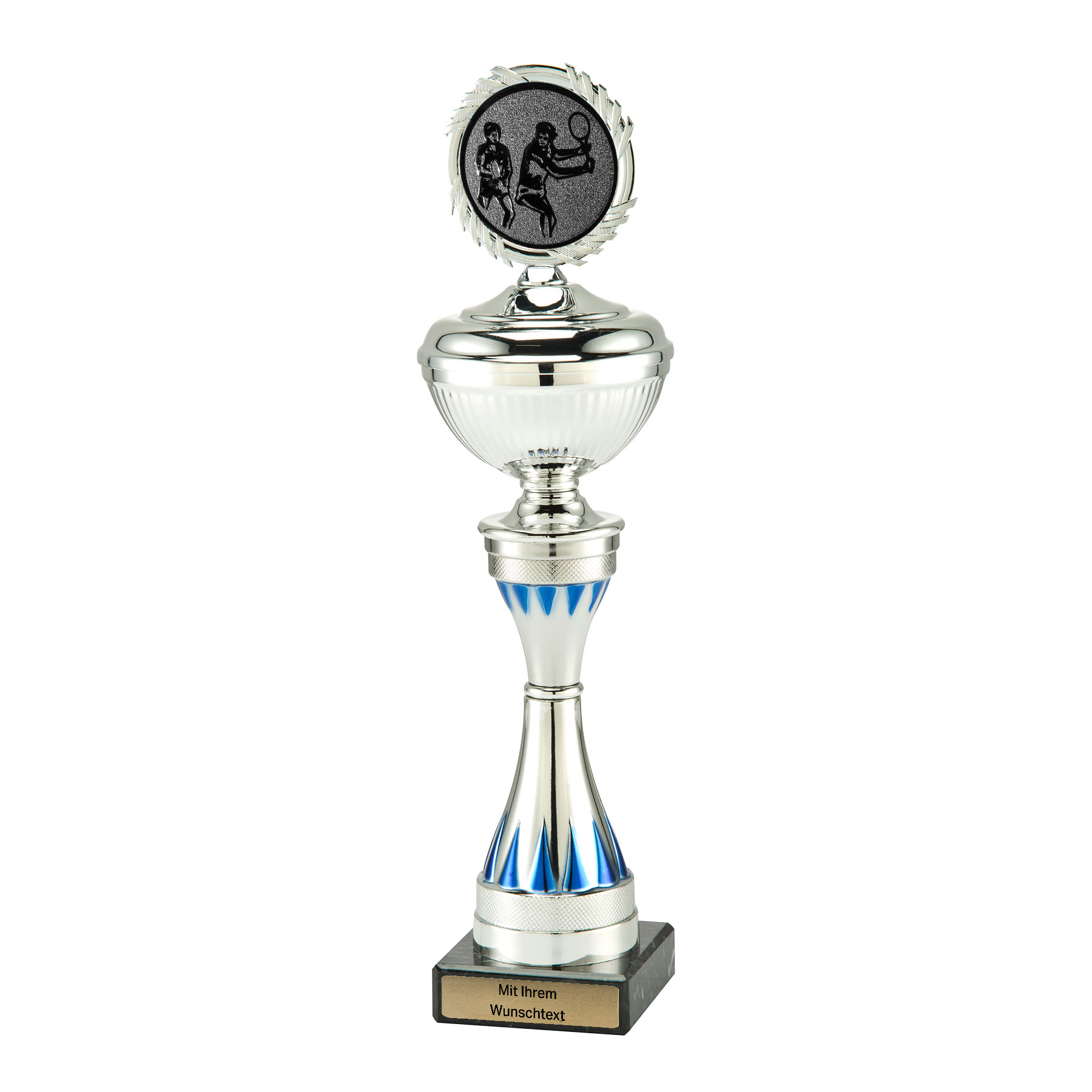 Produktbild von Pokale 6er Serie MT.144.04 silber/blau mit Deckel