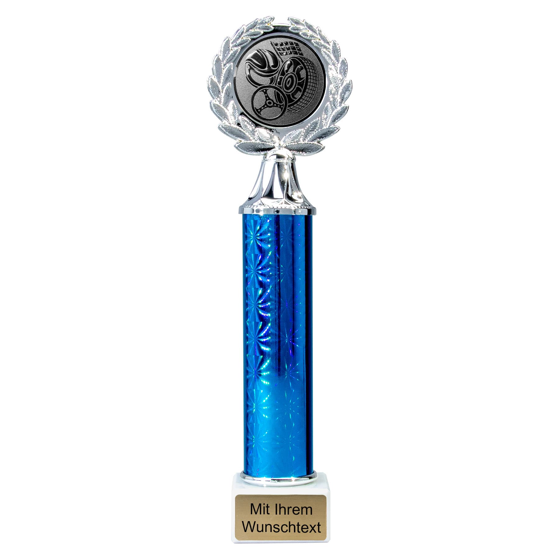 Produktbild von Motorsportsäulenpokale 4er Serie 59710 silber-blau