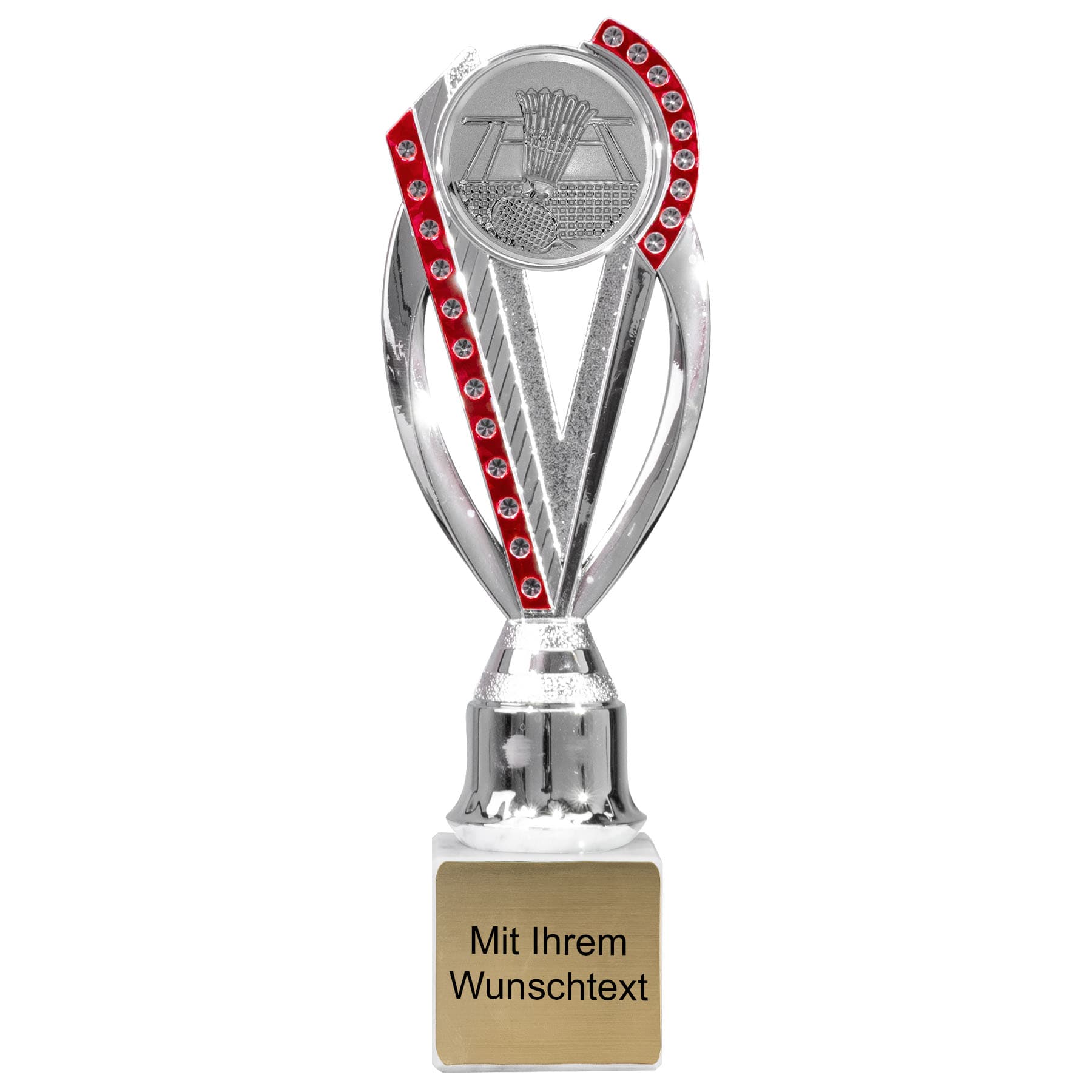 Produktbild von Badmintonpokale 6er Serie 54800 silber-rot
