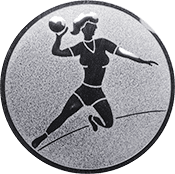 Emblem 25mm Handball Werferin, silber
