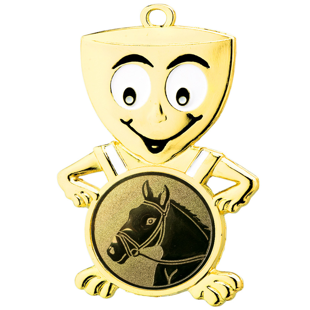 Produktbild von Kindermedaille "Smilie" 60 mm inkl. Wunschemblem und Kordel