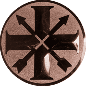 Emblem 25mm Schützenkreuz, bronze schießen