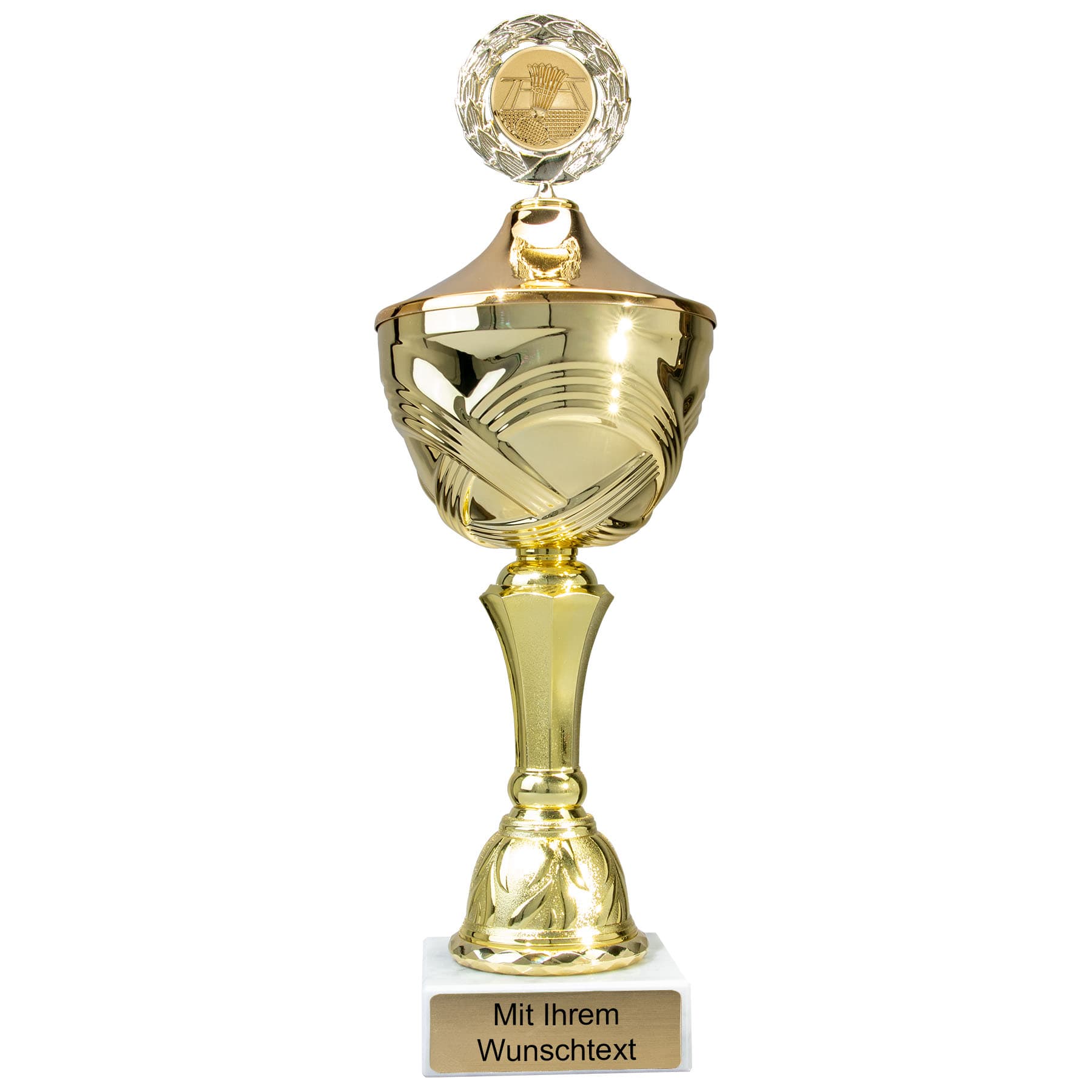 Produktbild von Badminton-Pokale 10er Serie 56100 gold mit Deckel