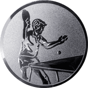 Emblem 25mm Tischtennisspieler, silber