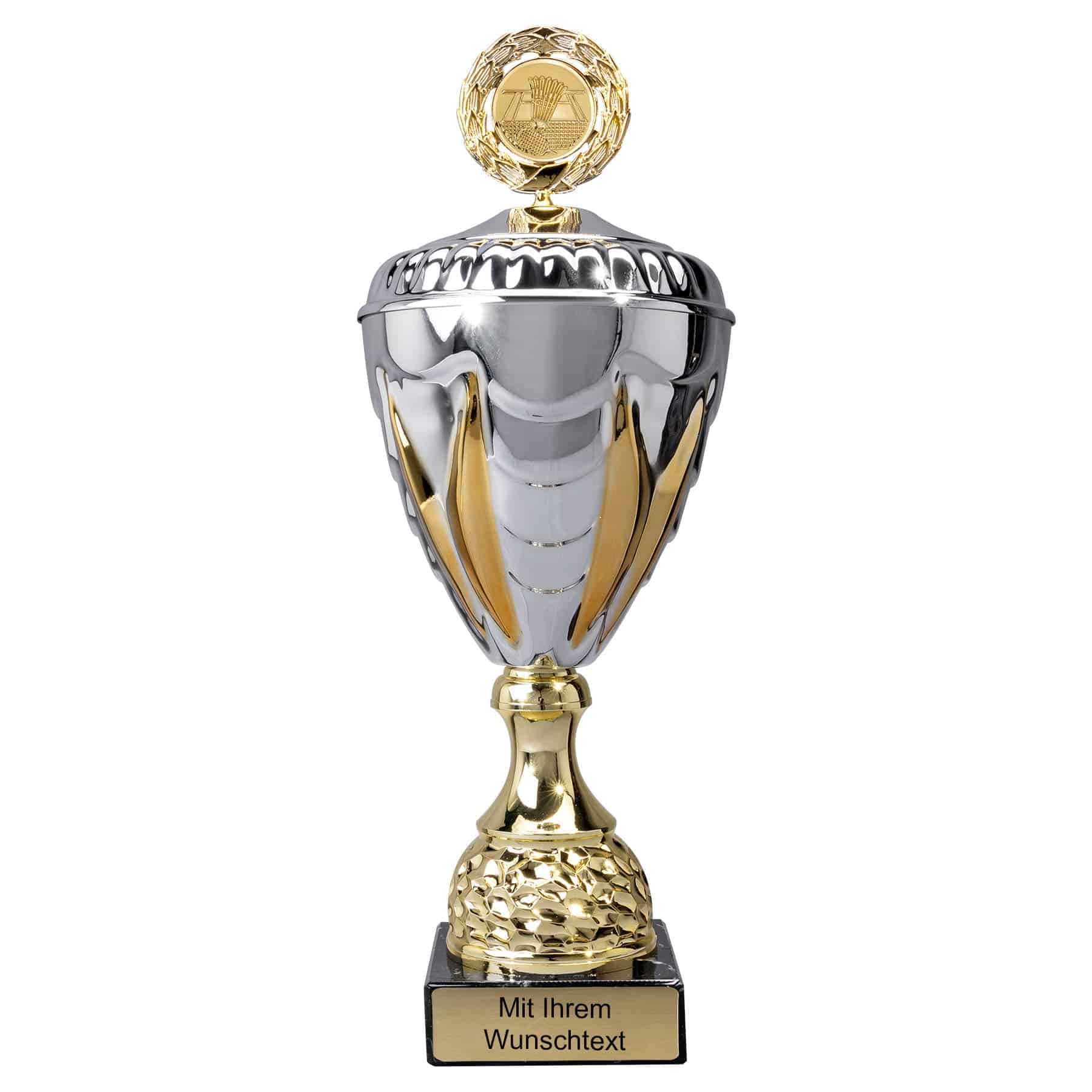 Produktbild von Badminton-Pokale 6er Serie 57910 gold-silber mit Deckel