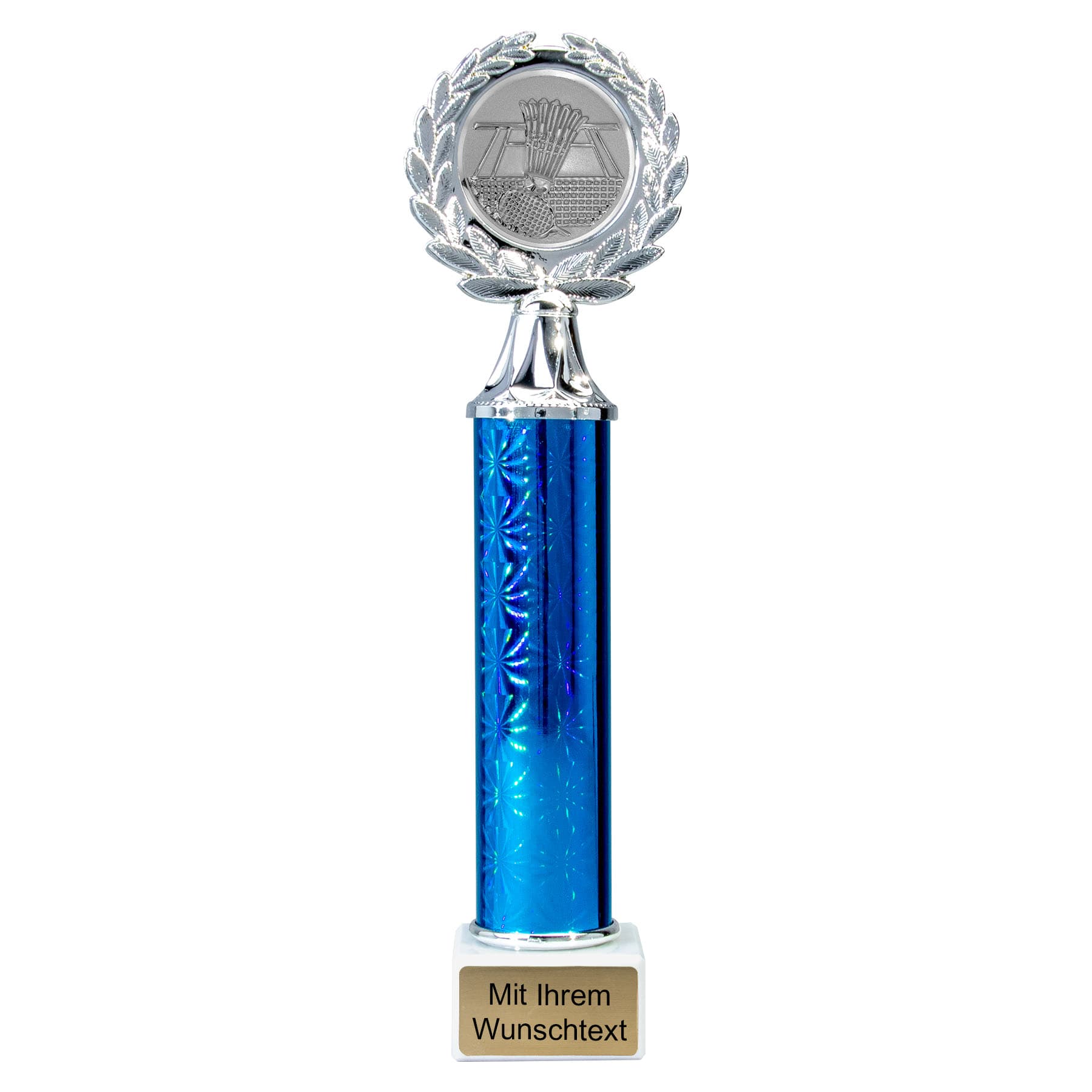 Produktbild von Badmintonsäulenpokale 4er Serie 59710 silber-blau