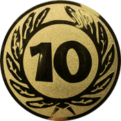 Emblem 25 mm Ehrenkranz mit 10, gold
