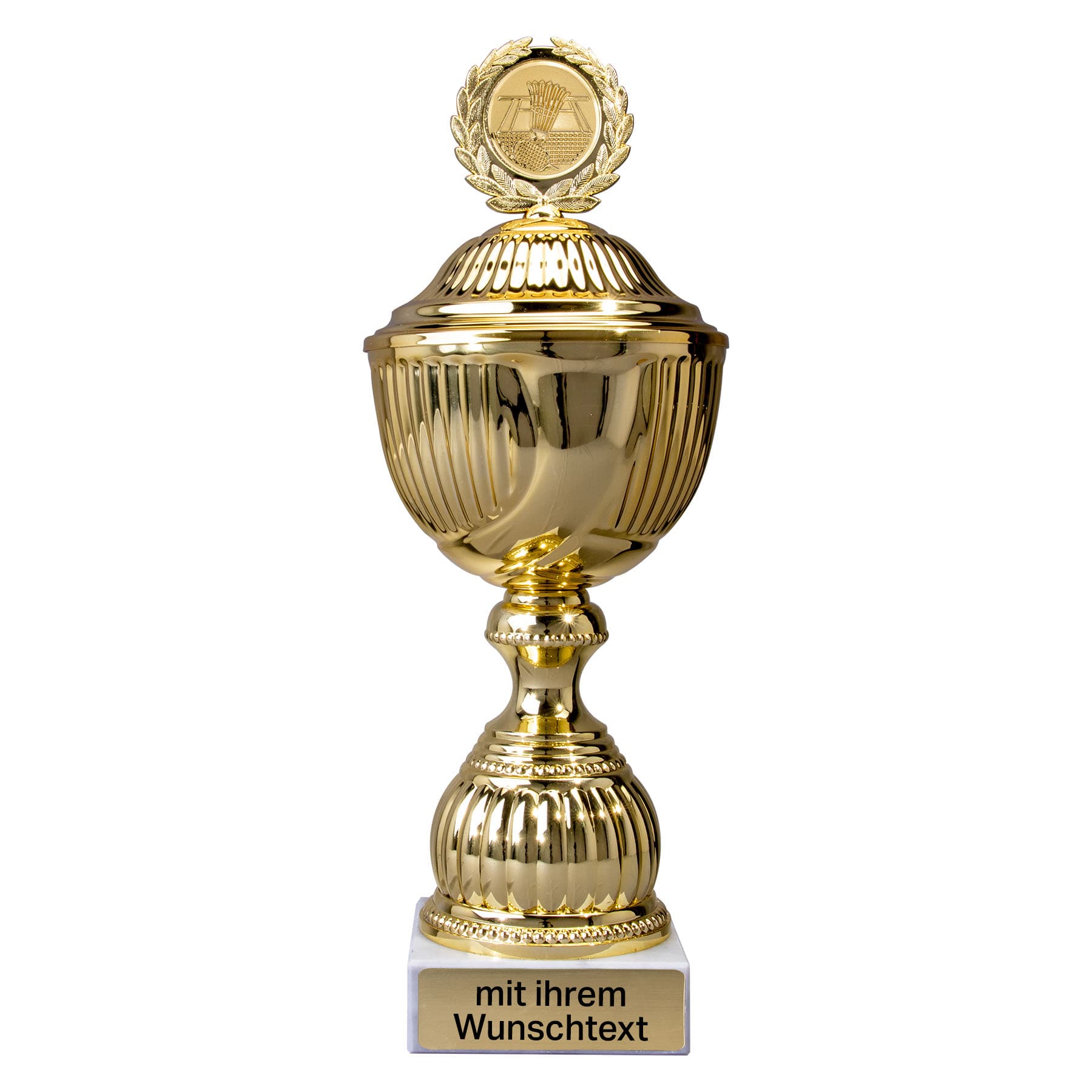 Produktbild von Badmintonpokale 12er Serie 59220 gold mit Deckel