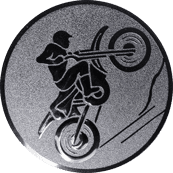 Emblem 25mm Motocross, silber