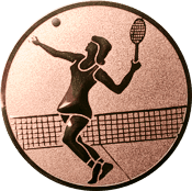 Emblem 25mm Tennisspielerin, bronze