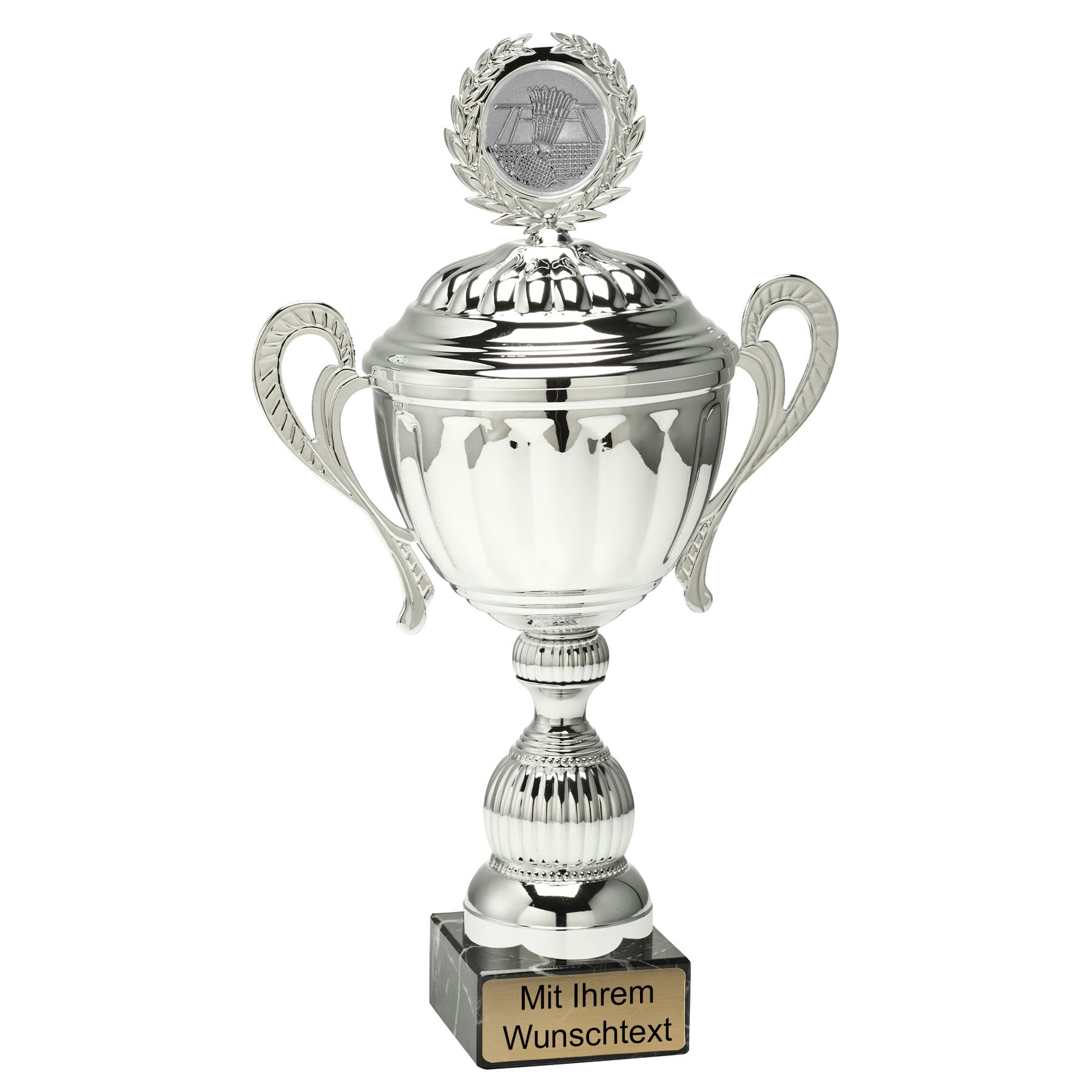 Produktbild von Badminton-Pokale 8er Serie MT.094 silber mit Deckel