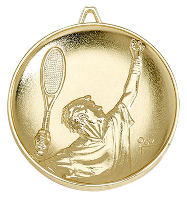 Produktbild von Medaille "Tennis" Ø 65mm gold mit Band