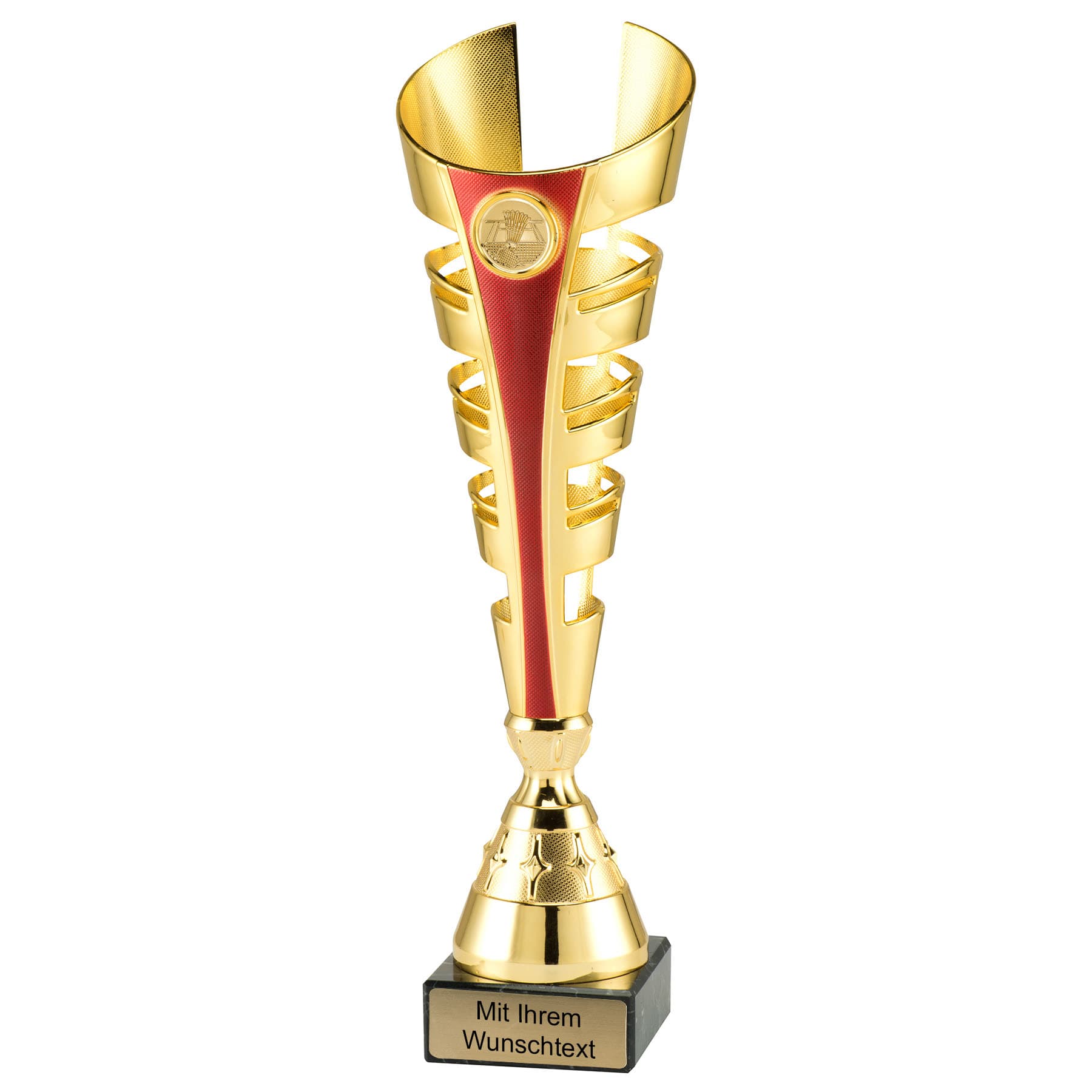 Produktbild von Badminton-Pokale 3er Serie ET.445 gold-rot