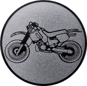 Emblem 25mm Motocross, silber