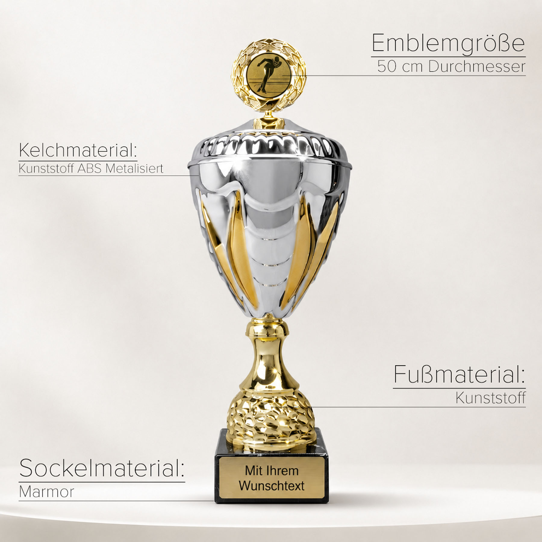 Produktbild von Express-Pokale 6er Serie "Ortolan" gold/silber mit Deckel