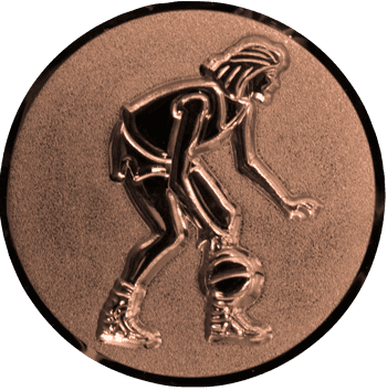Emblem 25mm Basketball Dribbling, bronze 3D