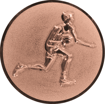 Emblem 25mm Basketballspieler, bronze 3D