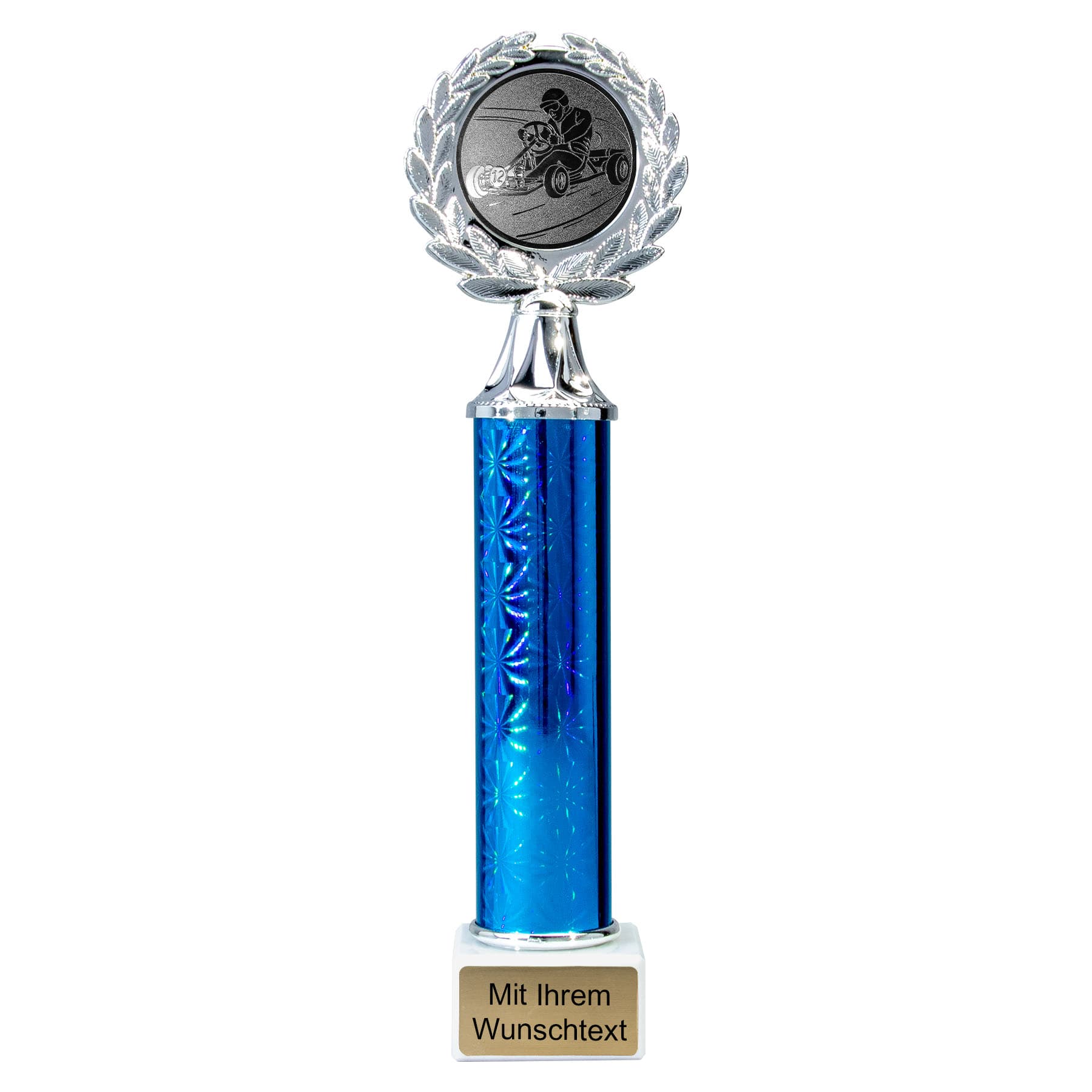 Produktbild von Kartsäulenpokale 4er Serie 59710 silber-blau