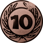 Emblem 25 mm Ehrenkranz mit 10, bronze
