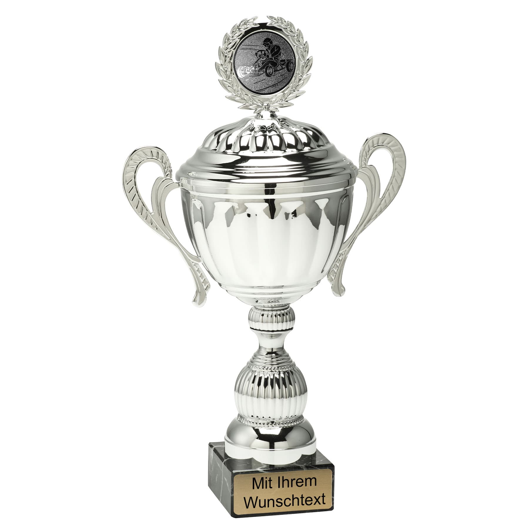 Produktbild von Kart-Pokale 8er Serie MT.094 silber mit Deckel