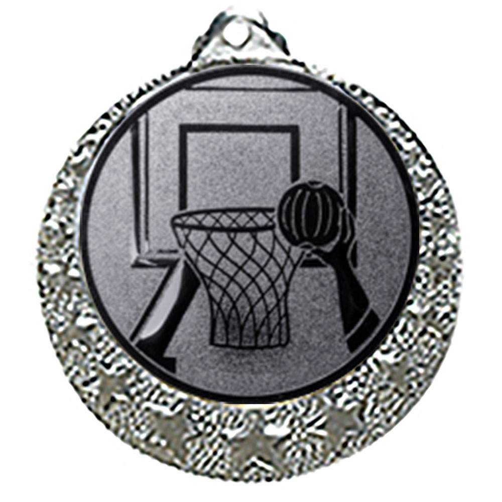Produktbild von Basketball Medaille "Brixia" Ø 32mm mit Wunschemblem und Band
