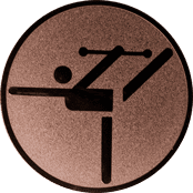 Emblem 25mm Tänzer mit Stab, bronze