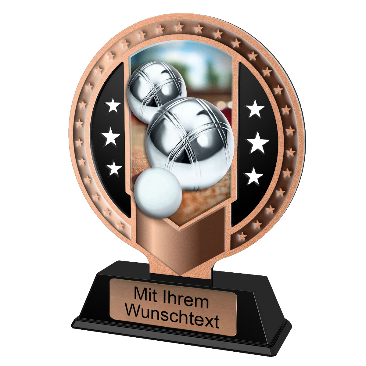 Produktbild von Metalltrophäe Boule 3er Serie SAM15