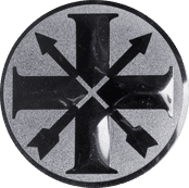 Emblem 25mm Schützenkreuz, silber schießen