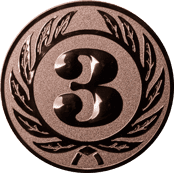 Emblem 25 mm Ehrenkranz mit 3, bronze