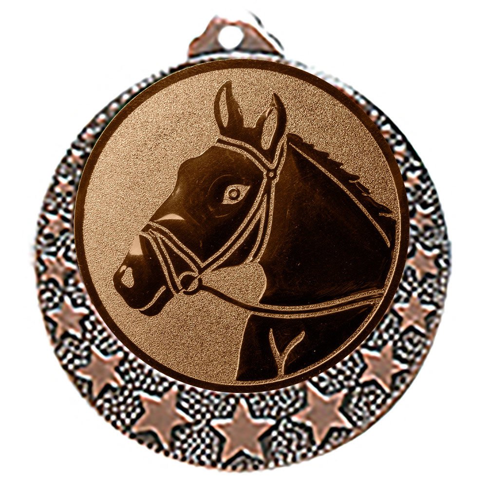 Produktbild von Reitsport Medaille "Brixia" Ø 32mm mit Wunschemblem und Band