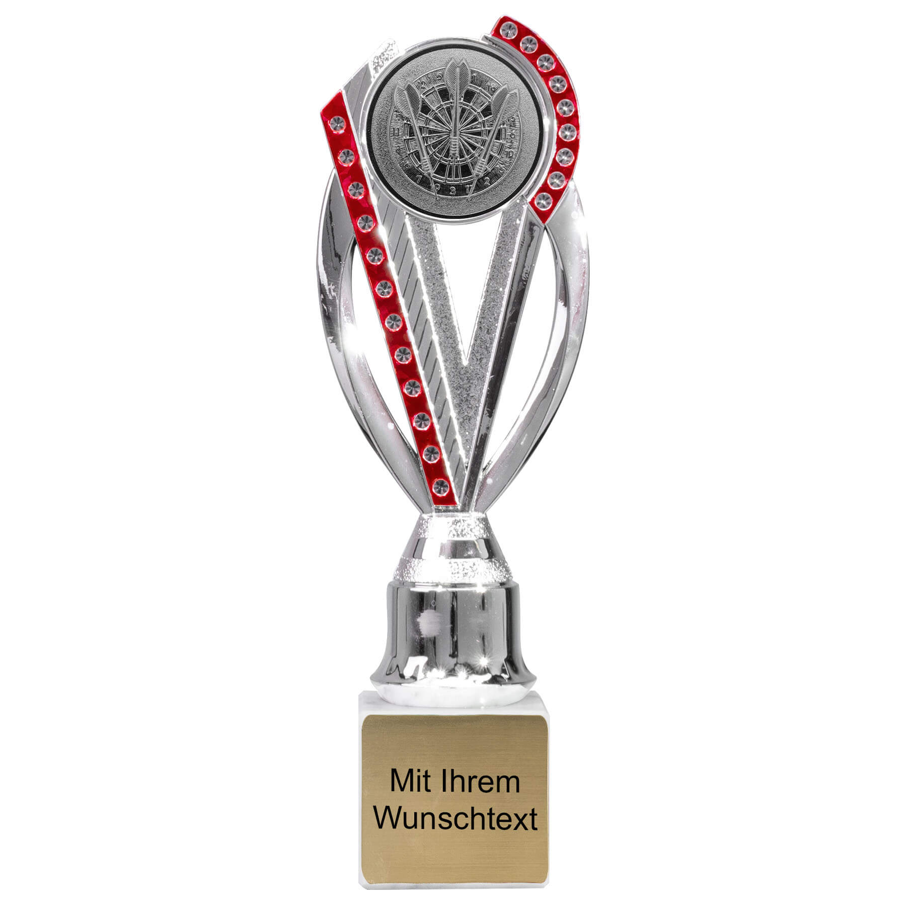 Produktbild von Dartpokale 6er Serie 54800 silber-rot