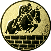 Emblem 25mm Springreiter Mauer, gold