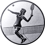 Emblem 25mm Tennisspielerin, silber