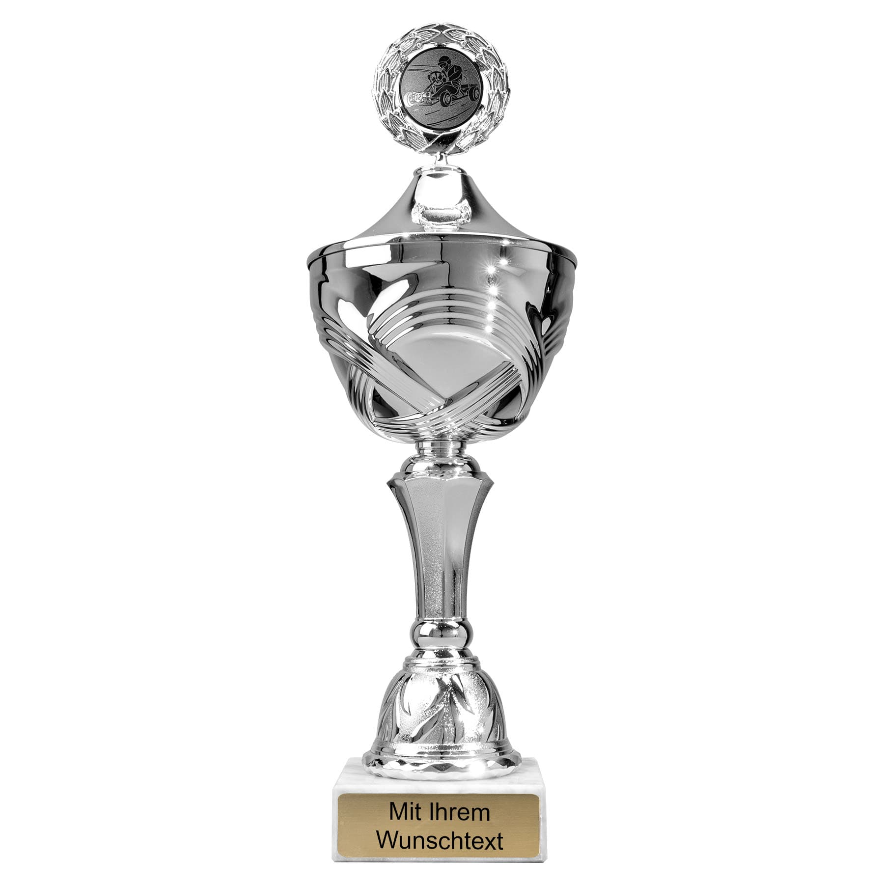 Produktbild von Kartpokale 10er Serie 56140 silber mit Deckel