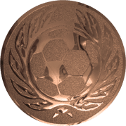 Emblem 25mm Fußball m. Ehrenkranz, bronze