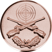 Emblem 25 mm Zielsch. mit Gewehren u. Eichenlaub, bronze schießen