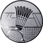 Emblem 25mm Federball m. Netz, silber