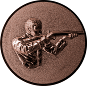 Emblem 25mm Gewehrschütze rechts 3D, bronze schießen