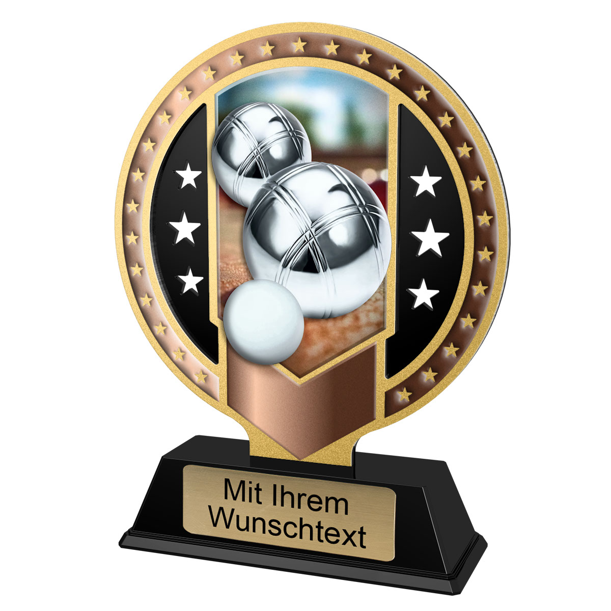 Produktbild von Metalltrophäe Boule 3er Serie SAM15