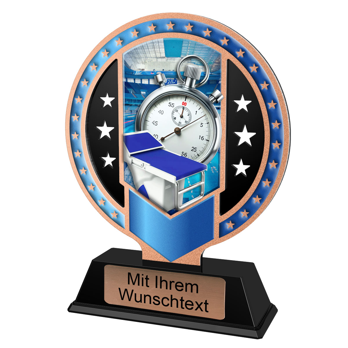 Produktbild von Metalltrophäe Schwimmen 3er Serie SAM13