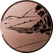 Emblem 25mm Schütze m. Schrotflinte, bronze schießen