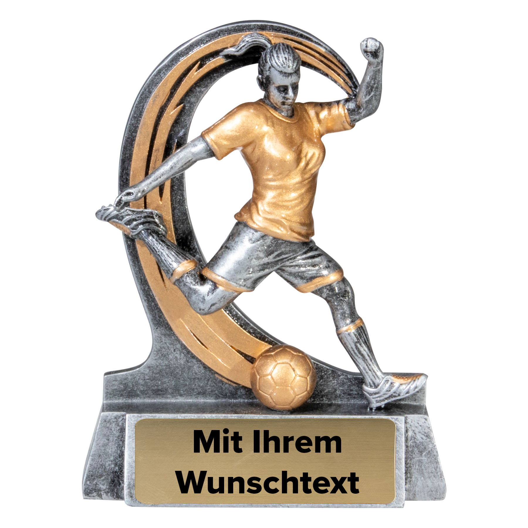 Produktbild von Trophäe Fußballerin 39740 silber/gold