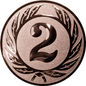 Emblem 25 mm Ehrenkranz mit 2, bronze