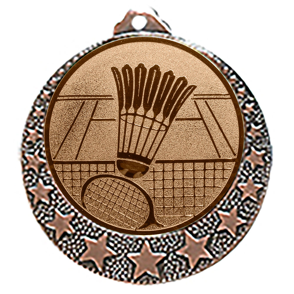 Produktbild von Badminton Medaille "Brixia" Ø 32mm mit Wunschemblem und Band