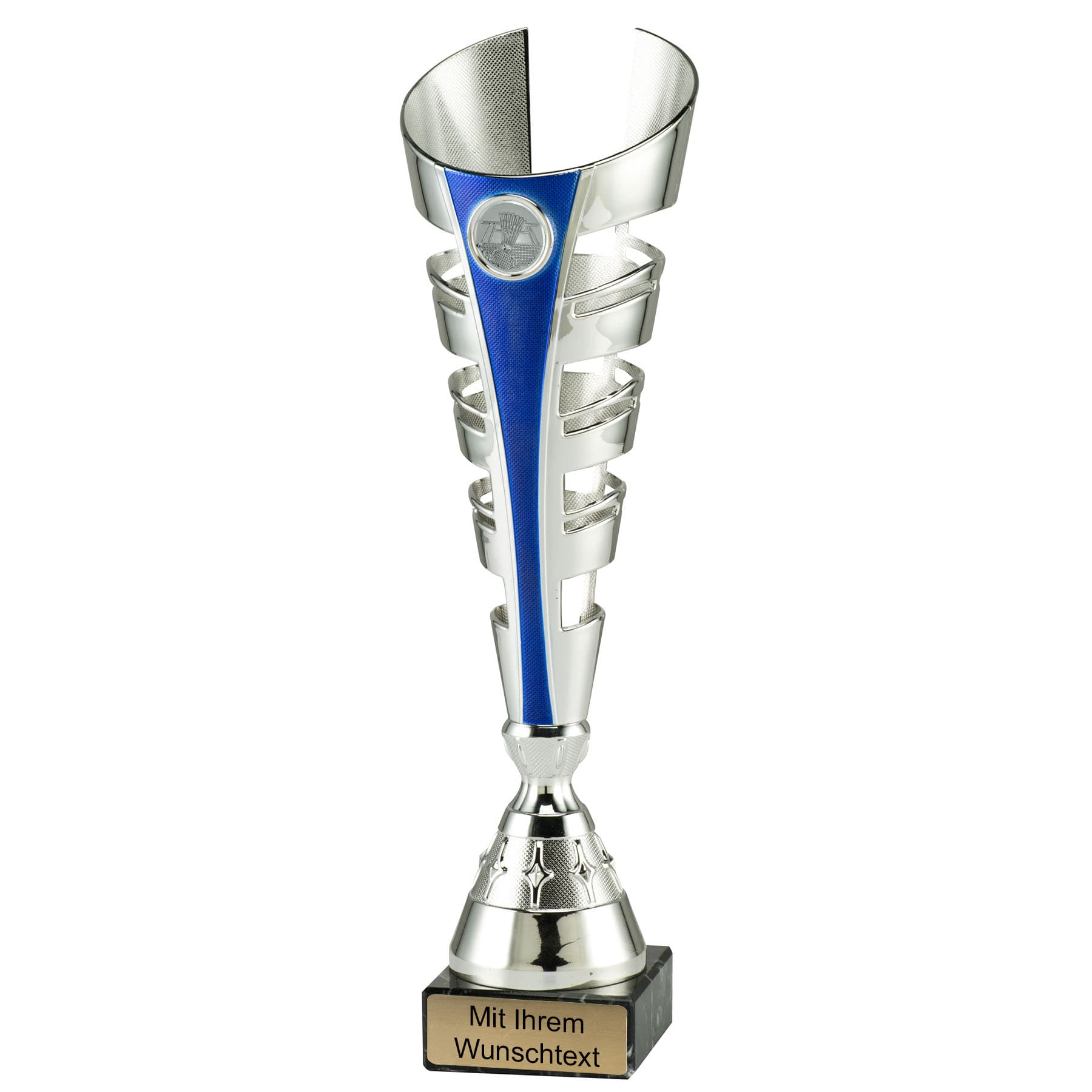 Produktbild von Badmintonpokale 3er Serie ET.446 silber-blau