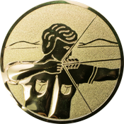 Emblem 25mm Bogenschütze rechts, gold schießen