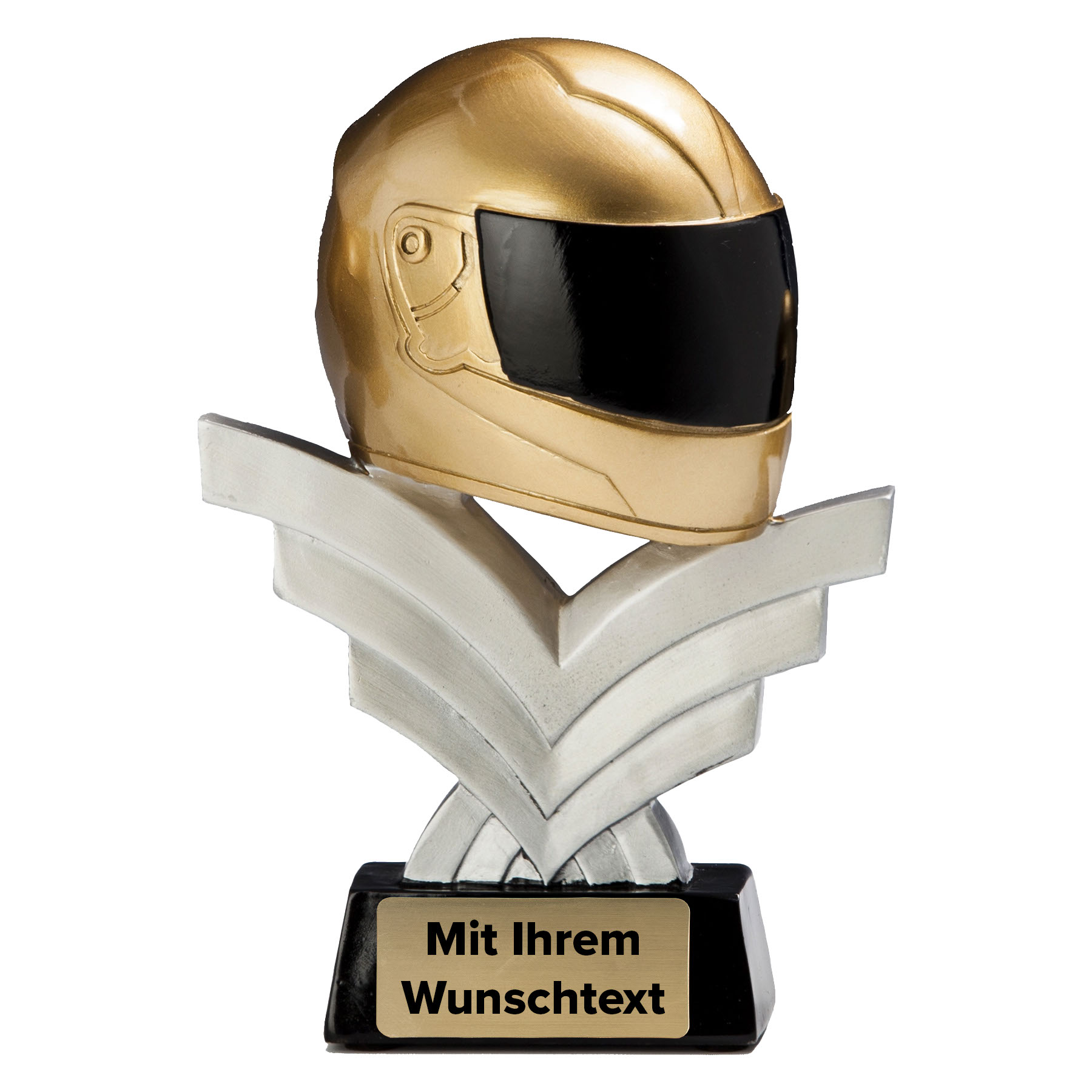 Produktbild von Motorsportpokal Helm 39435 gold/silber